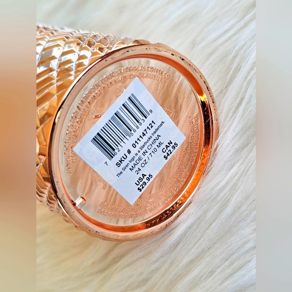 🆕️Rare Starbucks 2023 Studded Rose Gold Jeweled Coffee Tumbler Cup Venti 24oz - Picture 11 of 14